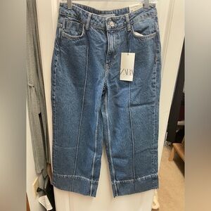 ZARA Wide Leg Crop Jean size 6